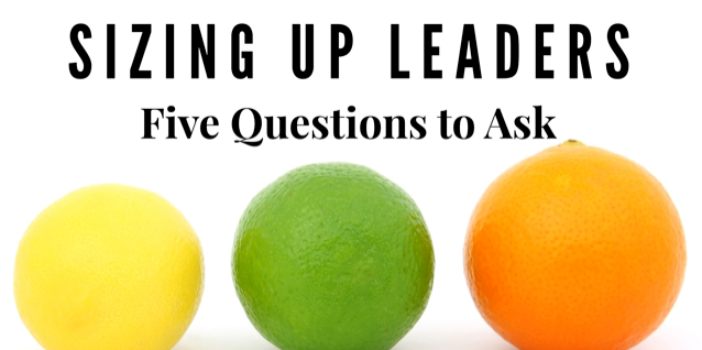 Sizing Up Leaders; 5 Questions to Ask